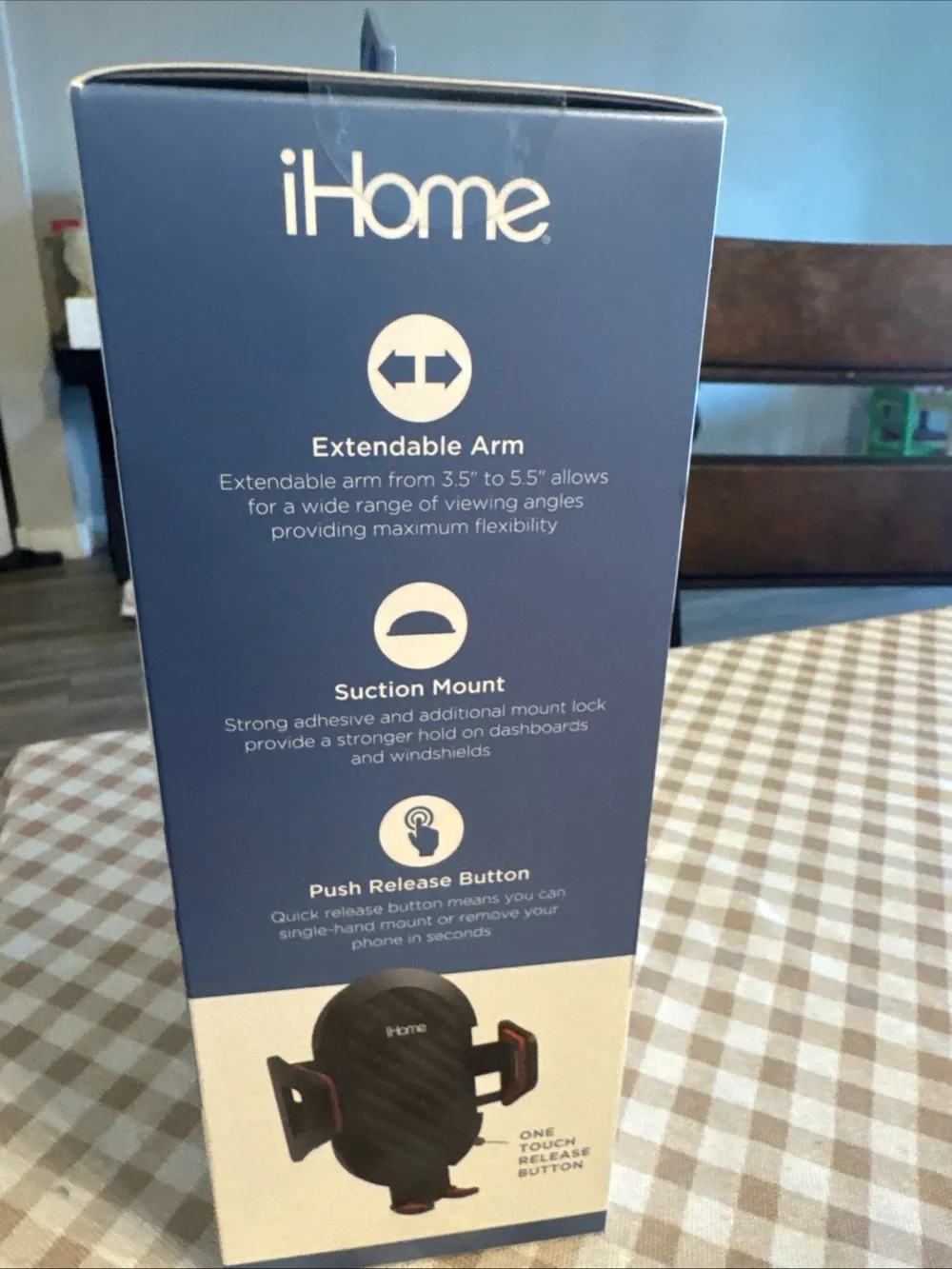 iHome DashMount Extendable Car Dash Phone Mount - Black